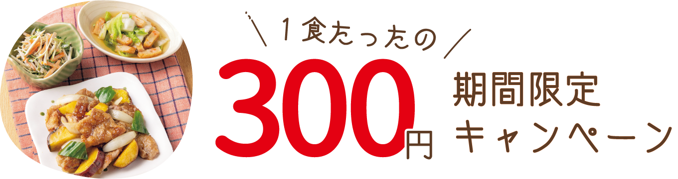 1食たったの300円期間限定キャンペーン