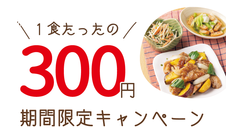 1食たったの300円期間限定キャンペーン