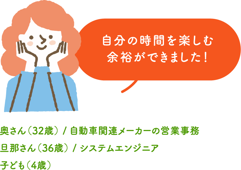 自分の時間を楽しむ余裕ができました！