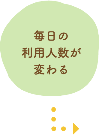 毎日の利用人数が変わる